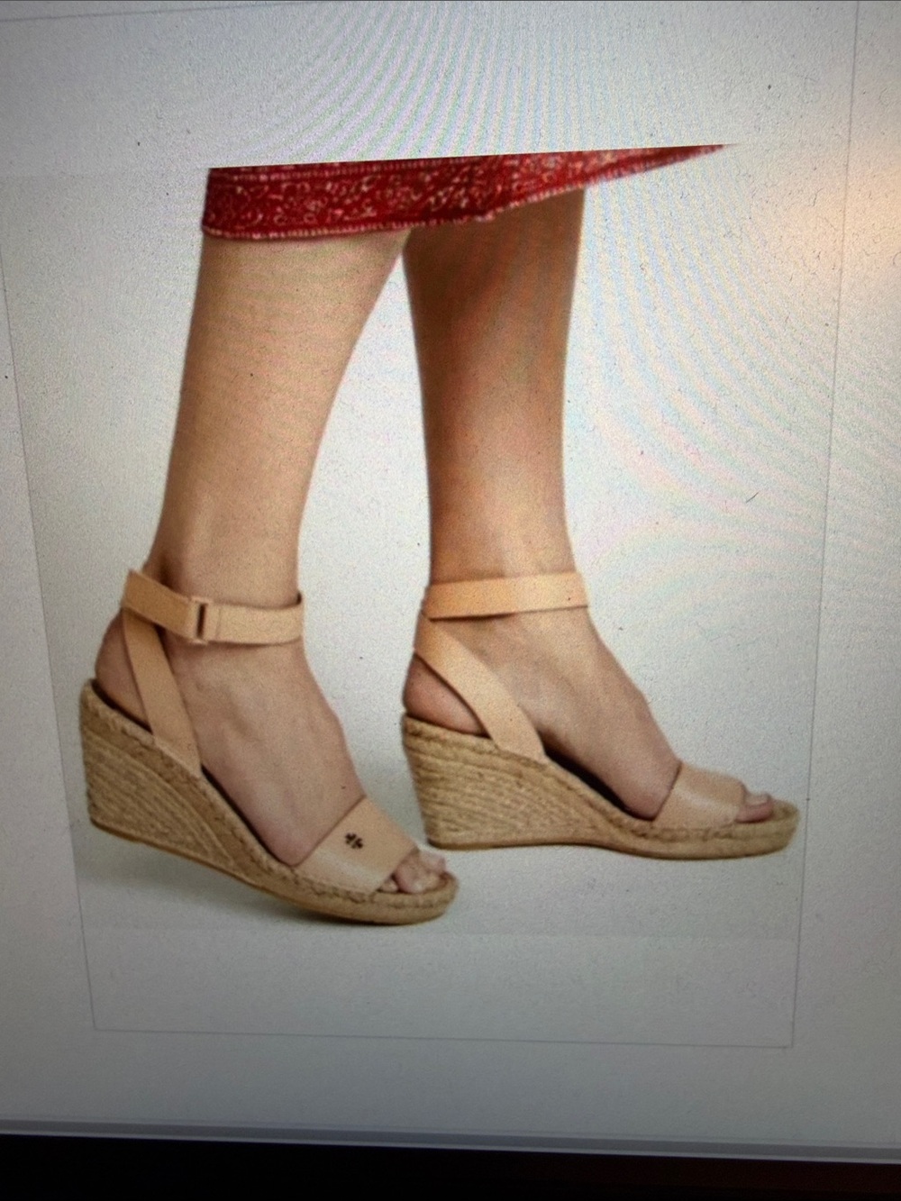 Tory Burch Bima Vegan Leather Espadrille 3.5 inch Wedge Sandals - 8